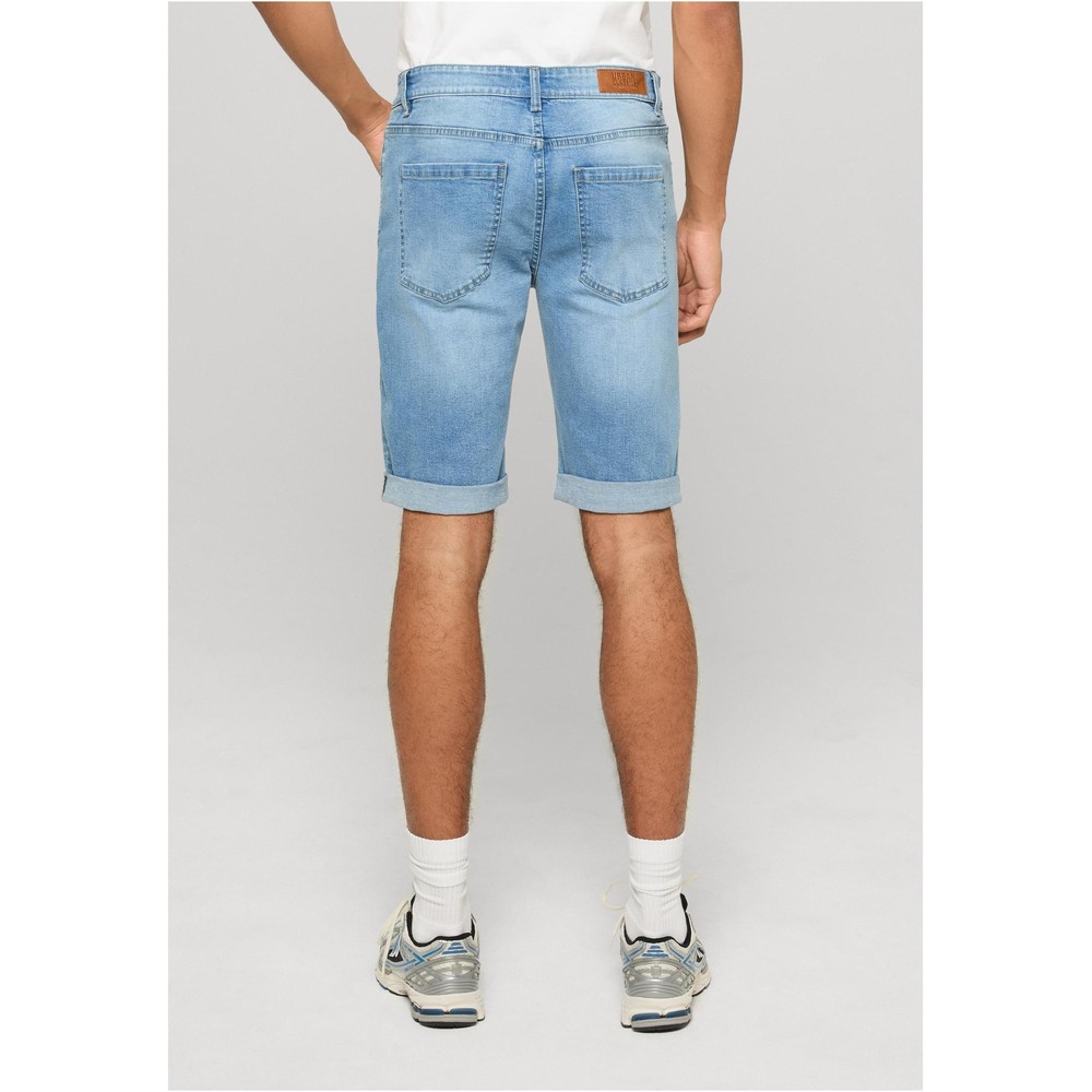 Urban Classics - Basic Slim Fit Jeans Shorts - Blue